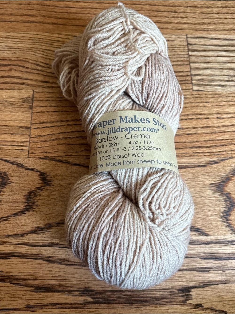Yarn Jill Draper Makes Stuff Crema Beige 100% Wool 425yds 4oz Dorset Sheep Knit